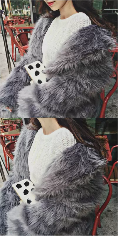 [Đặc biệt hàng ngày] Thiết kế độc quyền gốc áo khoác lông thú Faux lông thú Áo khoác lông Faux áo dạ ép lông cừu dáng dài
