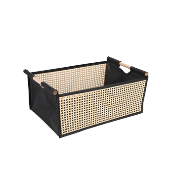 Yiran home folding fabric bamboo weaving storage basket