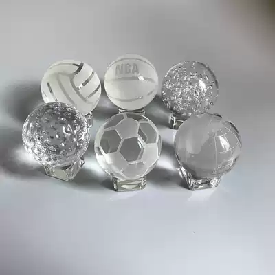Crystal basketball foot volleyball bookcase table decoration to send boyfriend friends classmates glass globe birthday gift