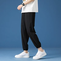 709 черные брюки с поясом [тонкий ледяной шелк]