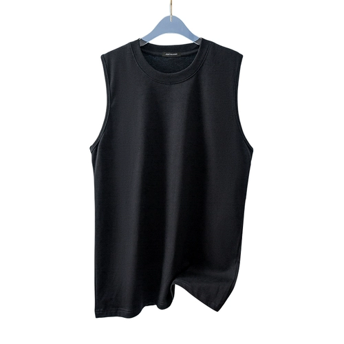 Мужской хлопковый спортивный жилет, базовая приятная телу летняя тонкая футболка без рукавов, свободный крой