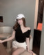 2025 Summer New Korean Style Slim Fit Unique Sexy Half-Open Collar Buttoned Crop Top Women's Short Sleeve Top Short Style