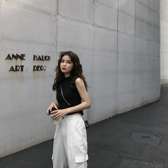 Chic Basic Crop Top Sleeveless Vest for Women 2025 Summer New Korean Style Slim Short-Sleeve T-Shirt for Women Short Style ins