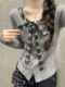 Retro Plaid Splicing Fake Two-Piece Bow-Tie Cardigan for Women in Autum, Korean Style Unique and High-End Beautiful Top