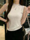 Half-High Collar, Slim-Fitting, Versatile Sleeveless Camisole for Women, Can Be Worn Outside, Basic Style, Pure and Sexy, Inner Wear, Solid Color Top