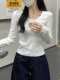 Sweet and Spicy Round-Neck Versatile Long-Sleeve T-Shirt for Women, Early Autumn 2025, Korean Style, Simple Short Chic Top