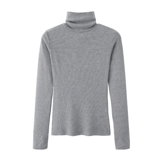 Basic Thickened Warm Turtleneck Brushed Long-Sleeve T-Shirt for Women, New Autumn and Winter Slim-Fit Base Layer Top for Women