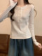 High-End Slim-Fit Knitwear for Women, Suitable for Outerwear, Spring 2026 New Style, Simple Button Half-Open Collar Top