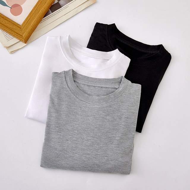 Korean Style Gray Round Neck Long-Sleeved Bottoming Shirt for Women 2024 Autum Basic Style Slim Fit Short Elastic Top