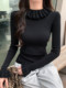 Gentle and Pure Style, Long-Sleeved Knitted Top for Women, with Ruffles, Versatile, Unique, High-End and Stunning Top