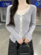 Lace Splicing Fake Two-Piece Bow Square-Neck Knit Top for Women, Super Pretty and Unique with a High-End Feel, Stunning Top for Autumn