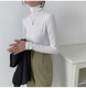 Autumn and Winter Stylish Inner Wear Turtleneck Long-Sleeve T-Shirt for Women, Slim Fit, Brushed Thin Velvet, Solid Color High-Neck Inner Top