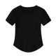 Hot Girl Black Short-Sleeved T-Shirt for Women Summer New Korean Style Slim Fit Irregular Round Neck Curved Hem Top Short Style