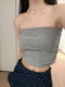 Pure lust-style elastic slim-fitting tube top for women in summer sexy wrapped chest outer wear unique and unique design top