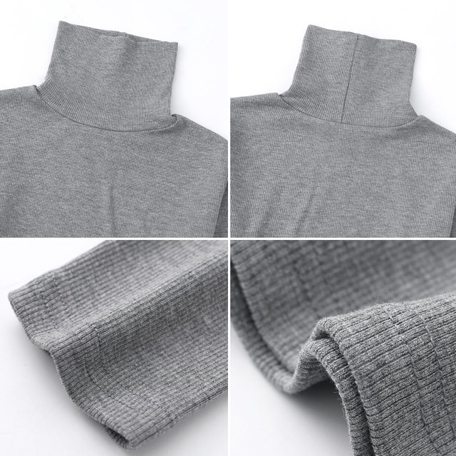 Basic Thickened Warm Turtleneck Brushed Long-Sleeve T-Shirt for Women, New Autumn and Winter Slim-Fit Base Layer Top for Women