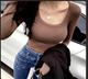 2024 Autumn/Winter Solid Color Inner T-Shirt Low Neck Slim Fit Base Shirt Long Sleeve Tight Versatile Chic T-Shirt for Women