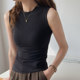 Chic Vest for Women, 2025 Summer New Korean Style, Simple Slim-Fit Solid Color Sleeveless T-Shirt, Women's Top for Outerwear