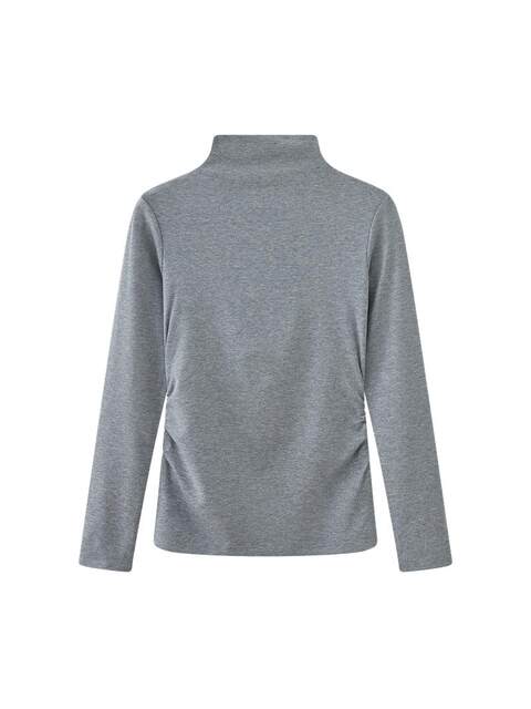 Half-High Collar Solid Color Brushed Thermal Inner T-Shirt for Women 2025 Autumn French Gentle Temperament Versatile Slimming Top