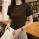 Basic White Round Neck Short-Sleeved T-Shirt for Women, New Summer Style, Slim Fit, Short Top for Petite Figures ins