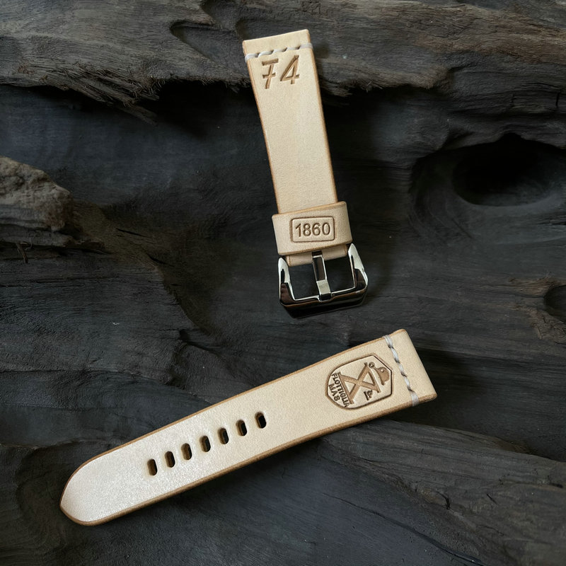 Leather Workshop Italian Vegetable Tanned Leather Casual Vintage Original Color Leather Strap Stainless Steel Buckle