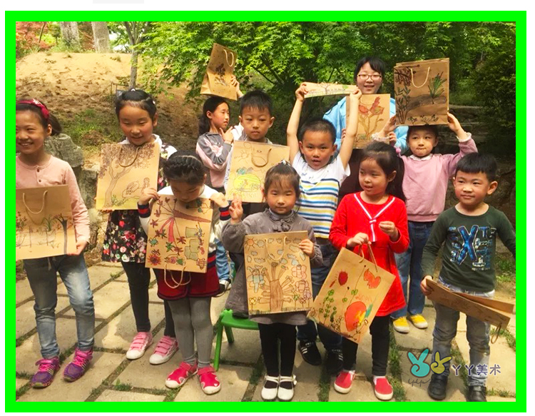 Túi giấy kraft trẻ em handmade tự làm bức tranh graffiti sản xuất thủ công mẫu giáo sáng tạo túi quà tặng nghệ thuật đồ chơi cho bé
