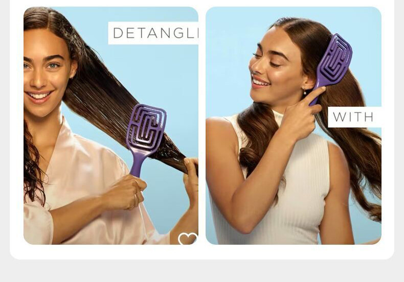 Расчёска 澳洲lady jayne空气按摩防打结防静电梳子 紫色大小号网红按摩梳