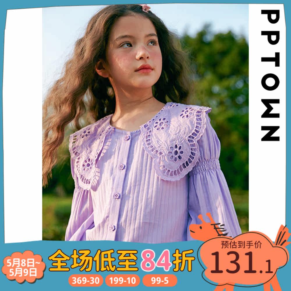 Girl Shirt Spring Autumn 2022 New Spring Loaded Children Big Flip Lace Hooded Sweatshirt Children Dress Long Sleeves Blouse Women