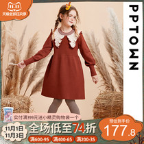 Girl dress autumn and winter 2021 new childrens skirt winter dress foreign fashion fashion childrens clothing princess dress big childrens winter dress