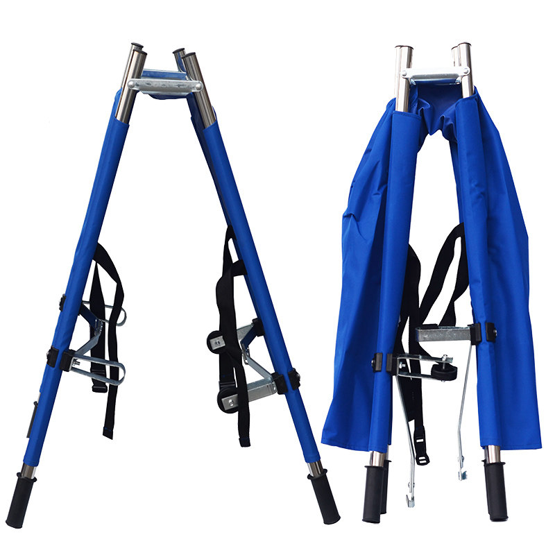 Hospital for household fire emergency folding multi-functional rescue stainless steel stretcher staircase belt wheel