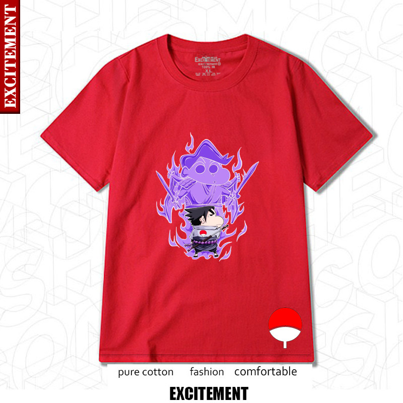 Crayon Shinchan joint Naruto short-sleeved T-shirt Sasuke Itachi Kakashi anime summer cotton student half-sleeve t