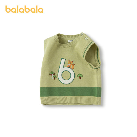 巴拉巴拉婴儿针织马甲秋装男童坎肩背心打底内搭洋气