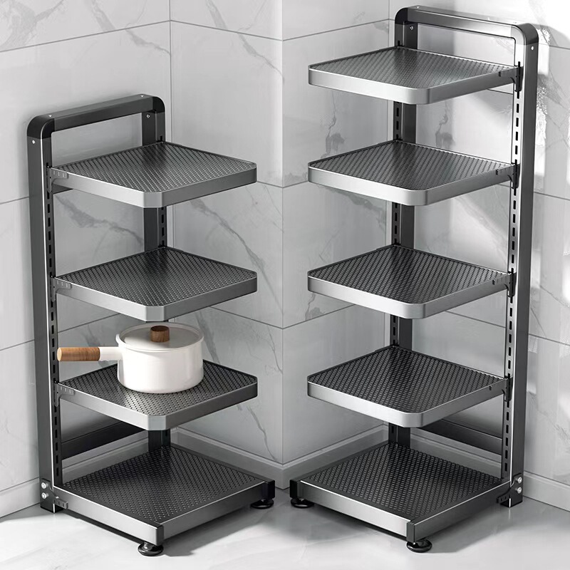 Japanese Imported Kitchen Storage Rack, Floor-Standing Multi-Functional Cookware Rack, Multi-Layer Vegetable Storage Rack for Home Use, Under-Sink Partition
