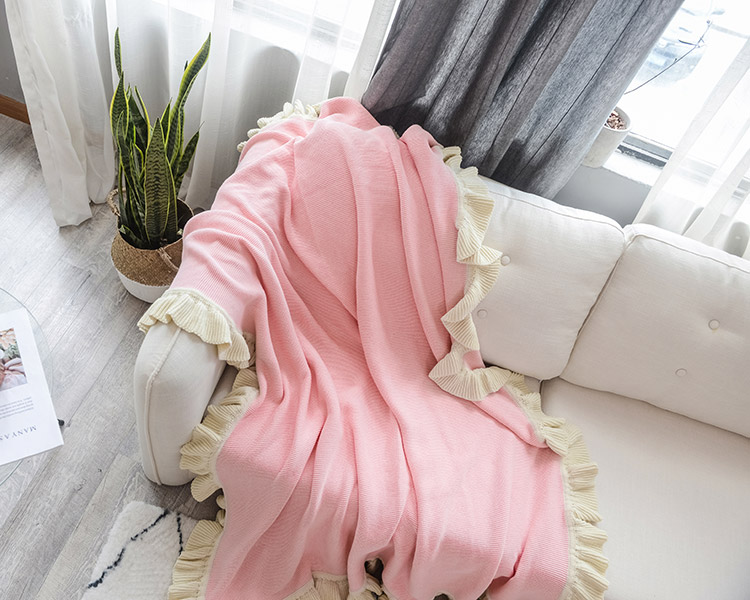 Công chúa Bắc Âu gió rộng bên dày sofa len ngủ chăn thường màu rắn đơn giản chăn bông chăn - Ném / Chăn chăn lông cừu hàn quốc