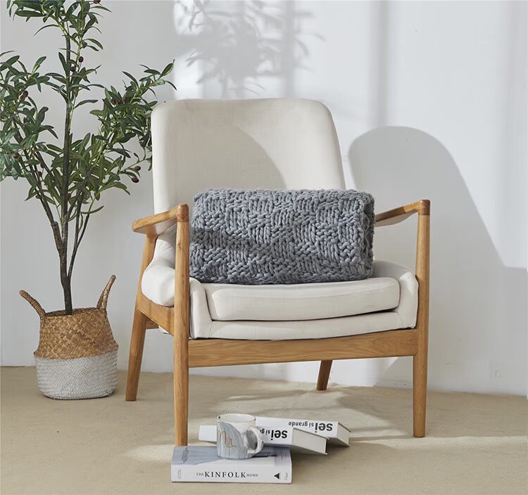 Bắc Âu dày dày dệt chăn màu xám giường và bữa ăn sáng mô hình phòng trang trí chăn sofa giải trí chăn chăn - Ném / Chăn mền nhung