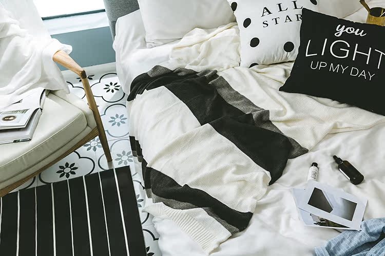 Nordic phòng mô hình trang trí giường ngủ chăn ins and Breakfast Giải trí sofa giường chăn đuôi lấy một tấm chăn mền ngủ chăn - Ném / Chăn chăn lông cừu crown