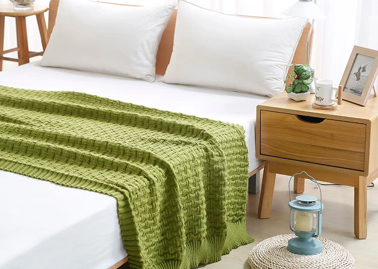 Bắc Âu văn phòng ngủ điều hòa chăn đơn giản màu rắn chăn sofa giải trí chăn 1,8 m chăn mền - Ném / Chăn