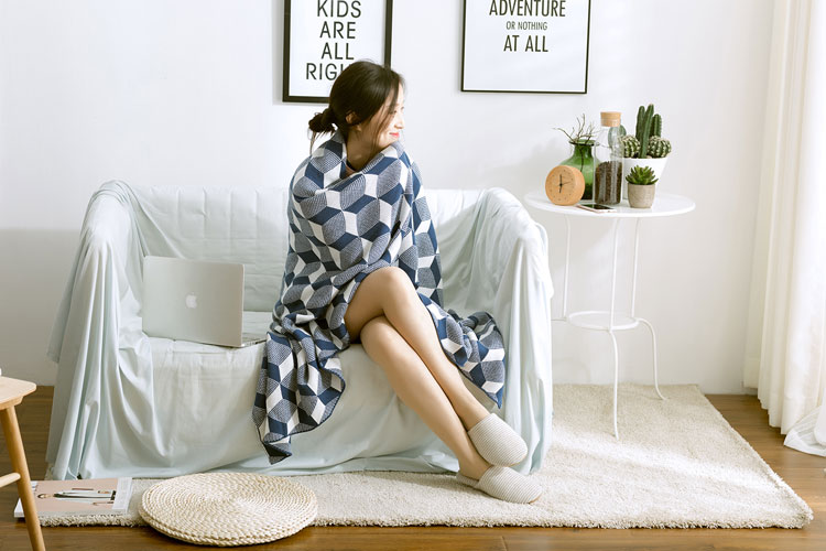 Các mô hình Bắc Âu phòng trang trí đơn nap điều hòa không khí chăn mền bông chăn giường bìa cuối beanbag thường đi chăn - Ném / Chăn chăn lông cừu xịn