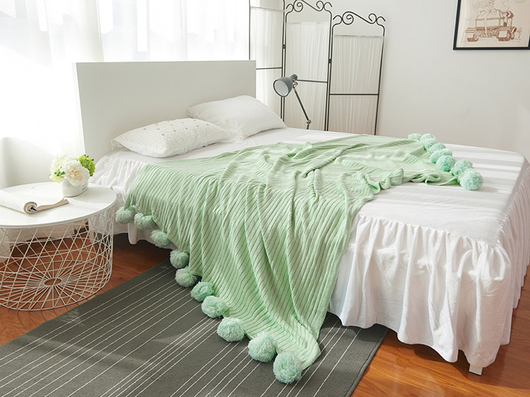 Mô hình Bắc Âu phòng trang trí chăn in đơn nap sofa giải trí chăn bông khăn choàng chăn giường đuôi chăn - Ném / Chăn chăn lông cừu nanara life