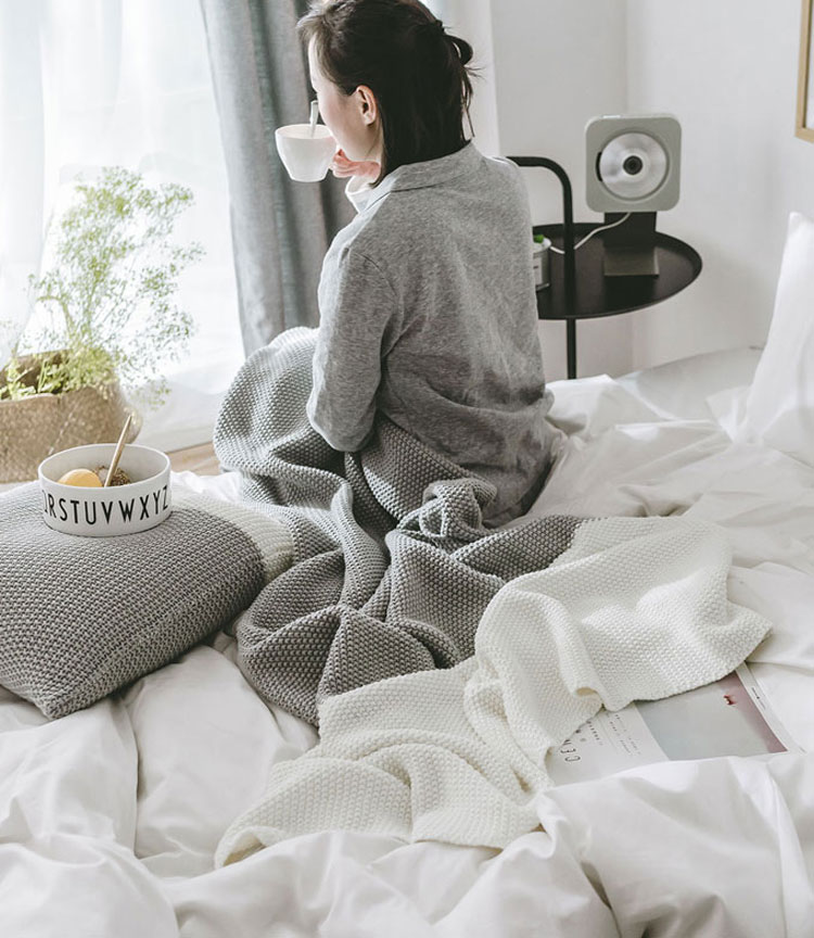 đường thô nordic đan chăn giải trí du lịch chăn choàng che xe sofa chân với chăn mền chăn mền nhỏ - Ném / Chăn mền nhung tuyết