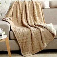 Mùa đông dày chăn ấm san hô fleece cộng dòng khuẩn đan chăn đơn chăn cashmere sofa giải trí - Ném / Chăn chăn ga nỉ nhung