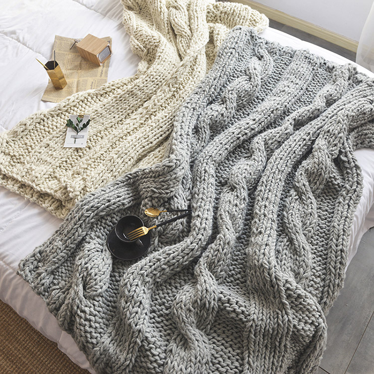 Nordic trang trí phòng mô hình chăn handmade sáng tạo chuẩn bị chăn mền giường đơn sofa và bữa sáng mất một chăn dày thường - Ném / Chăn chăn nỉ dày mùa đông