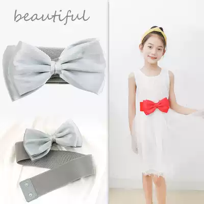 Joker girl elastic belt princess girl decoration with dress waist seal elastic chiffon bow