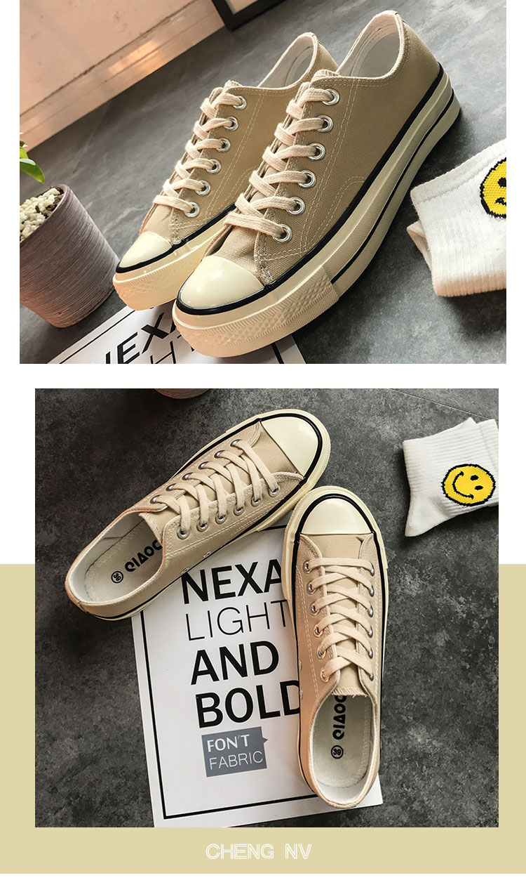 Giày vải mùa xuân nữ siêu lửa sinh viên Hàn Quốc phiên bản Hàn Quốc hoang dã cảng gió ulzzang lưới màu đỏ trí tuệ hun khói giày thể thao nữ
