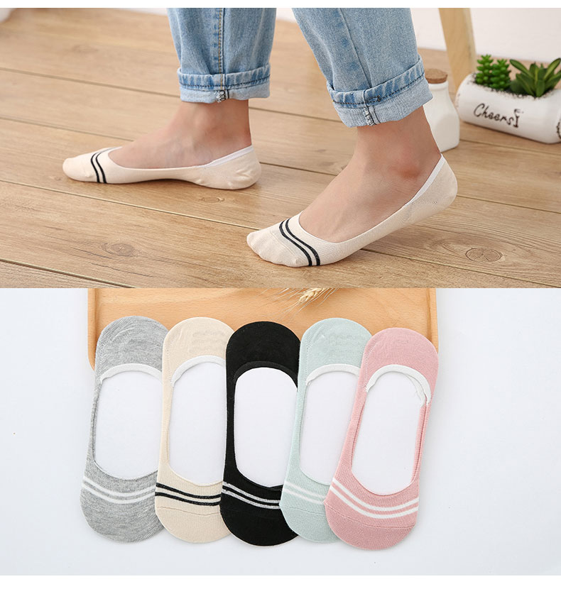 Vớ vớ nữ nông miệng Hàn Quốc dễ thương thuyền vớ phụ nữ bông mùa hè phần mỏng silicone không trượt vớ vô hình