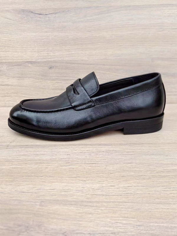 High-End Handmade Leather Shoes for Men, Genuine Leather Slip-On Shoes with Leather Soles, Export British Style, Versatile Casual Business Loafers, Horse Leather