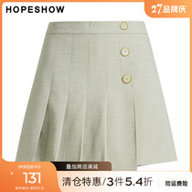 Red sleeve hopeshow slacks summer new womens college style versatile slim single-breasted pressed pleated shorts