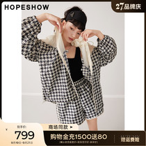 Red Sleeve Mall with hopeshow stitching Chidori extra set 2022 fall womens print label hooded jacket