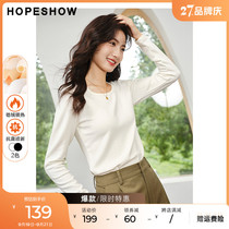 Red sleeves black long sleeves T-shirt fall 2022 new womens underwear with warm velvet embroidered crewneck pullovers