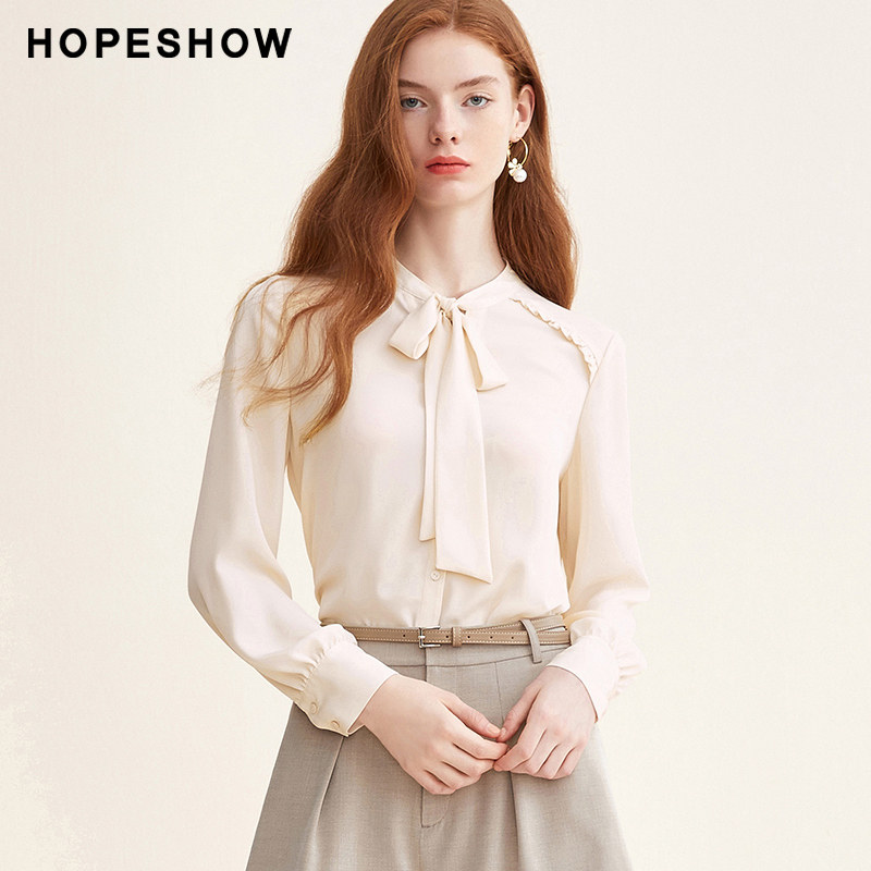 Red-sleeved chiffon shirt women's spring and autumn new Korean version loose design sense niche top retro Hong Kong shirt