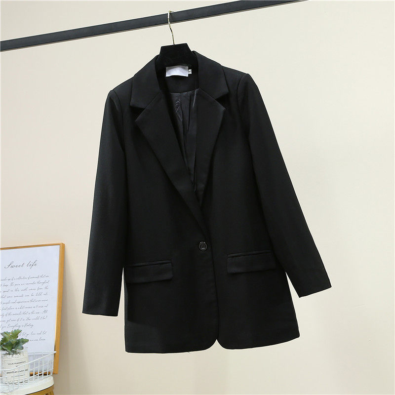 South Korean suit jacket woman 2020 spring and autumn new Korean version black medium long version Inn Wind Leisure Little West suit women's wave